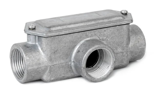 6330 aluminium junction boxes — three-way T arrangement