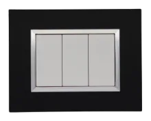 Decorative wall plate BELLA rectangular matt black / frame chrome — SOMEF 43PY03NRC