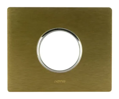Plate NEW STYLE 44 rectangular aluminium colour bronze 3 modules for 1 power socket — SOMEF 44PAN90BRZ