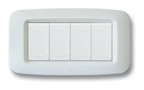 Plate YES 45 rectangular white 4 modules — SOMEF 45PY04BB