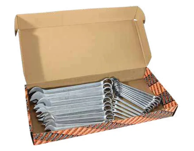 Set of combination spanners in cardboard box — 120701