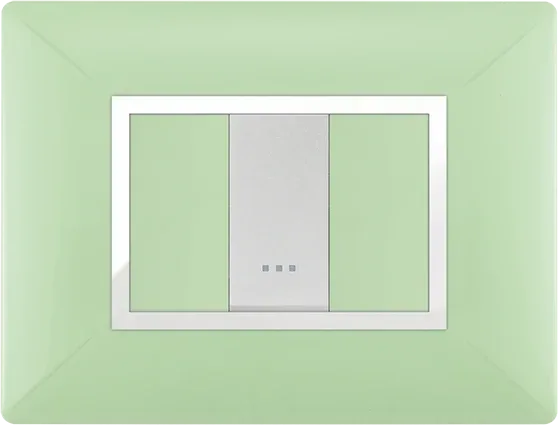 STIEL ALPHA Élégance 1-module rectangular anise green cover plate with chrome trim