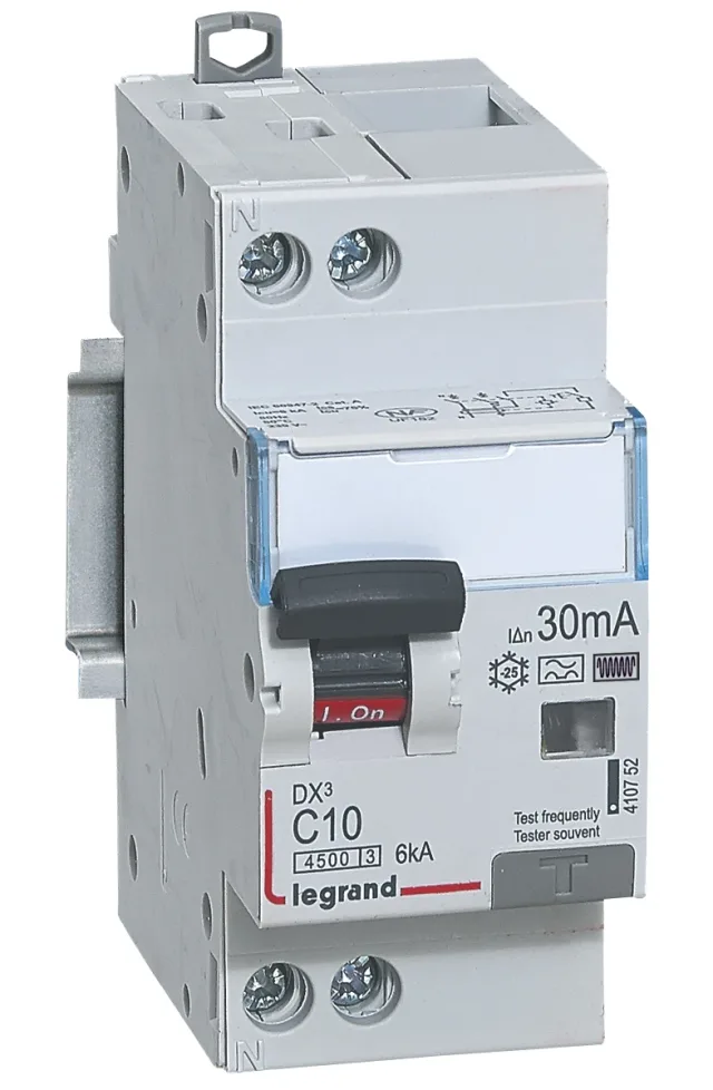 Legrand DX³ RCBO — 10A, 2 modules, IP20 — 410752