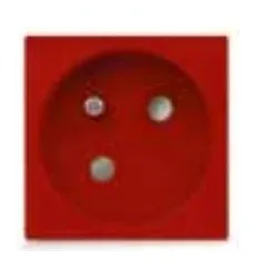 Socket 2P+T square French red without keying — SOMEF 45112SVM