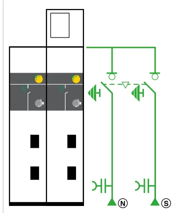Schneider Electric SM6-24 NSM-câbles — Medium-voltage (MV) switchgear cubicle — Automatic transfer with cable connections
