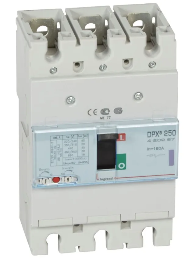 Legrand DPX³ 250 thermal-magnetic moulded-case circuit breaker — 160A, 3 poles, 50kA Icu at 400V, IP30 — 420267