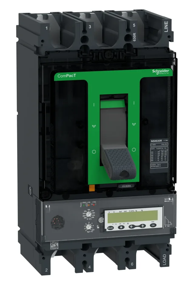 Disjoncteur ComPacT NSX C63R36E630 — 3P, 630 A, MicroLogic 6.3 E