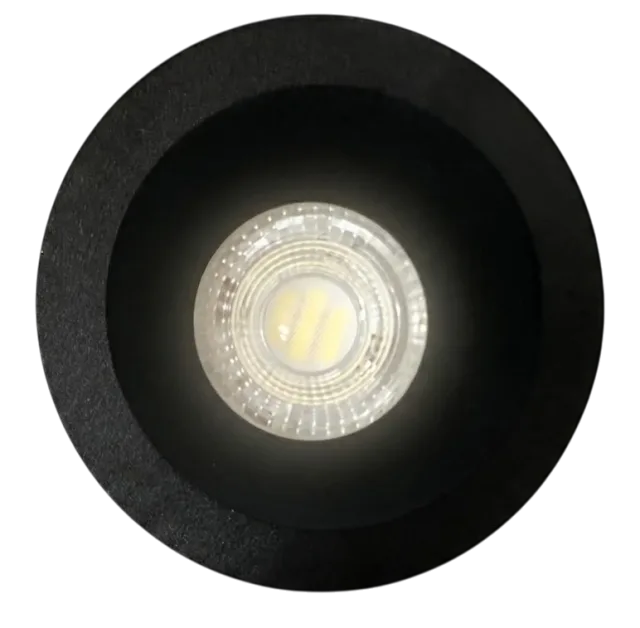 LUMOS flat round MONO black recessed spotlight trim