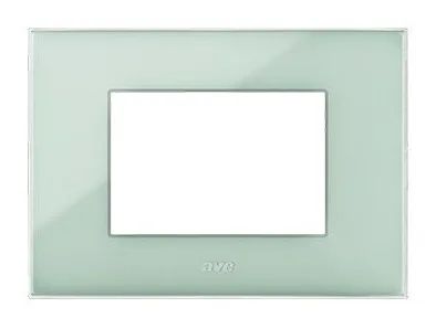 Plaque YOUNG 44 rectangulaire vert sauge 3 modules — SOMEF 44PJ03SAL