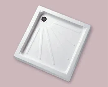 IDEAL SANITAIRE — Square acrylic shower trays, height 4–18 cm — 408710 / 408711 / 408712