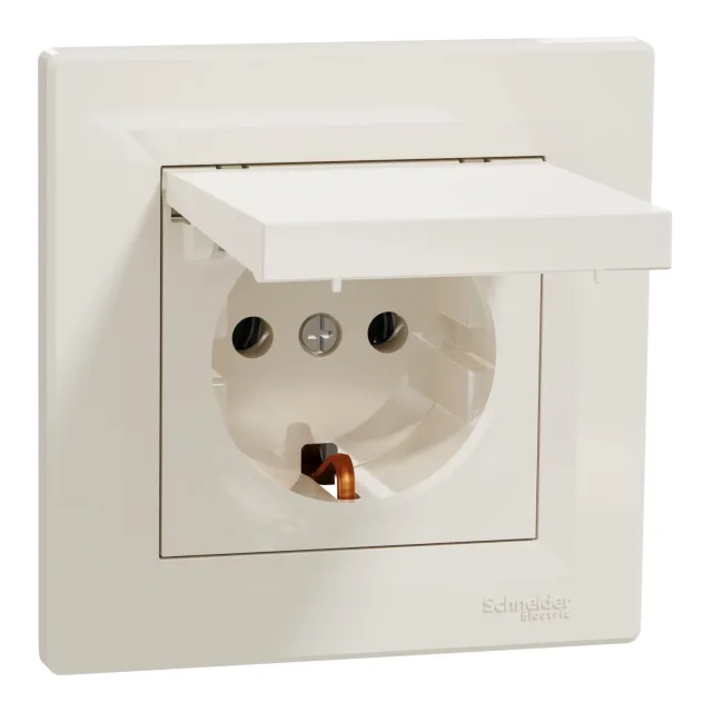 Asfora EPH3100123 earthed socket outlet — cream