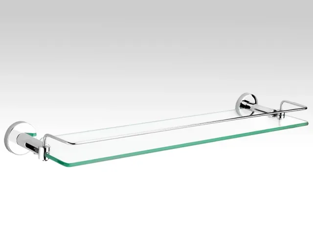Bathroom shelf with retaining rail — SANA YASMIN
