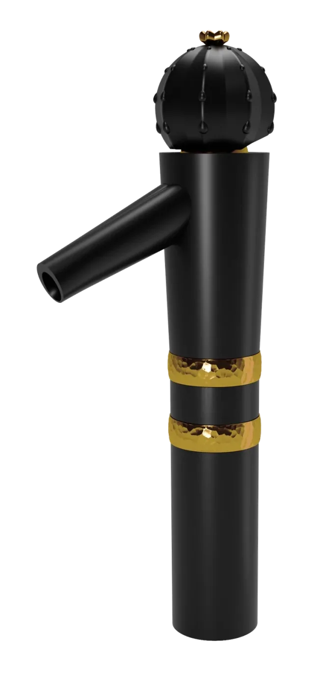 Tall vessel basin mixer matt black / gold Cactus — SOPAL 06H7AAF