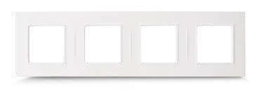 Plaque BELLA 43 carrée 2+2+2+2 modules blanc — SOMEF 43P38B