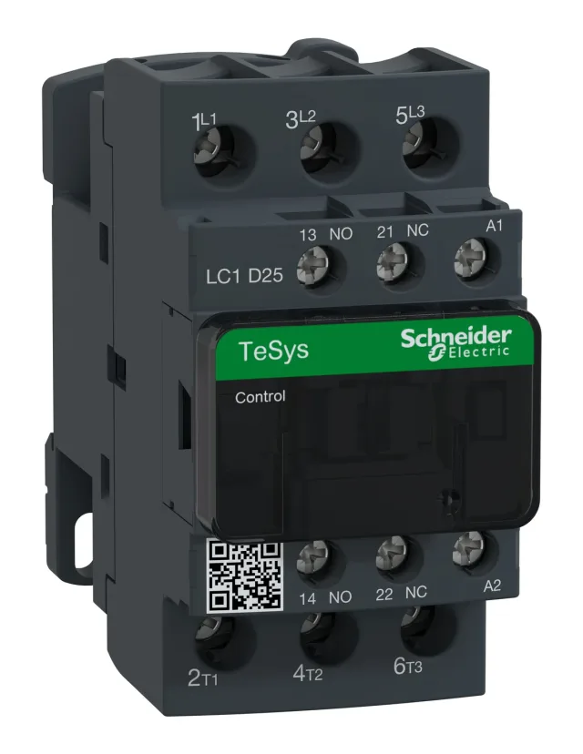 TeSys Deca LC1D25V7 contactor — 3P, 25 A AC-3/AC-3e, 400 V AC, 50/60 Hz control