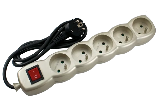 STIEL power strip champagne with switch – 5 sockets