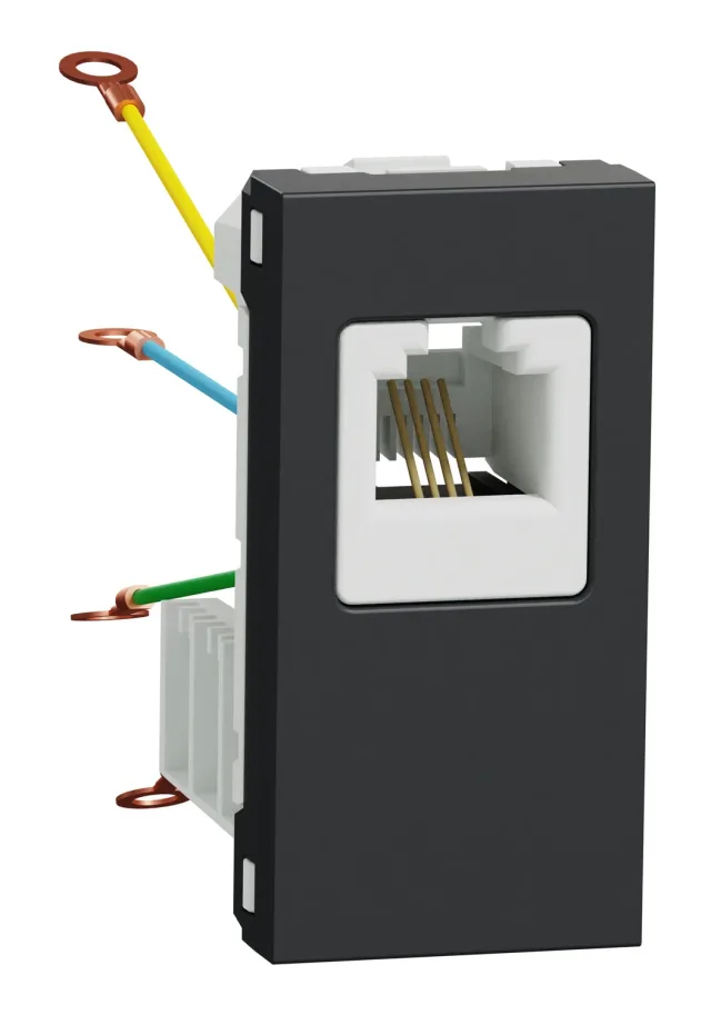 Prise téléphonique RJ12 New Unica NU349154 — anthracite