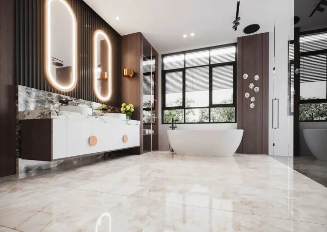 Marble-effect porcelain tiles — collection