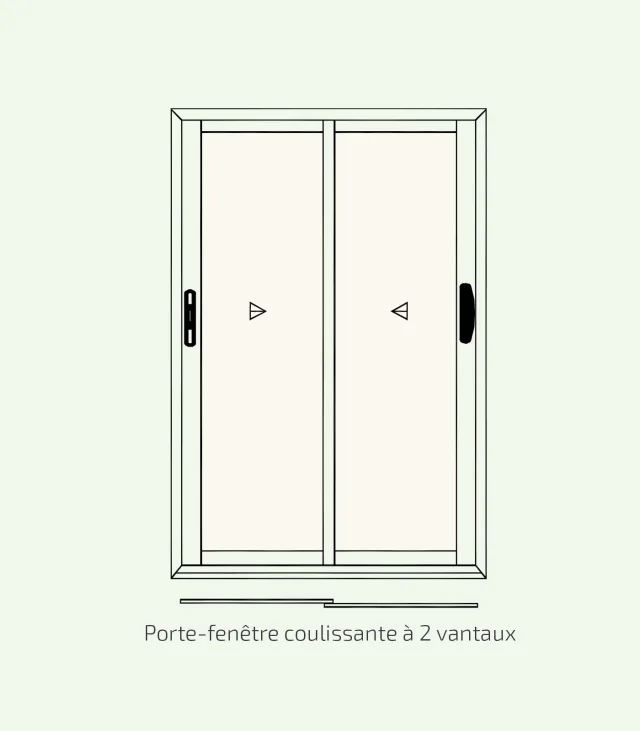 Sliding aluminium patio door — 2, 3 or 4 panels