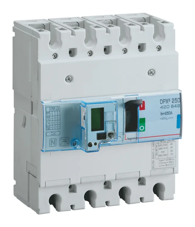 Disjoncteur électronique DPX³250 pouvoir de coupure 36kA 400V~ – 4P – 40A — Legrand — 420342