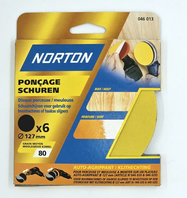 Norton Norgrip G121 Ø127 P80 perforated disc