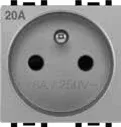 STIEL ALPHA 20A 250V 2P+E socket matt grey