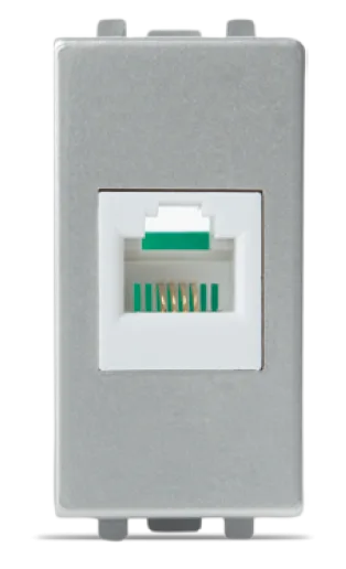STIEL ALPHA 4-contact RJ11 telephone socket with screw terminals silver