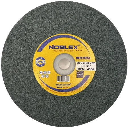 Noblex green straight wheel for carbide