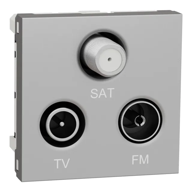 New Unica NU345030 fm / tv / sat socket — aluminium