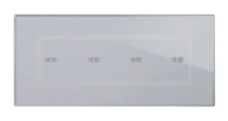 Plate VERA 44 TOUCH rectangular opaque grey 7 modules 4 controls — SOMEF 44PVTC04GO