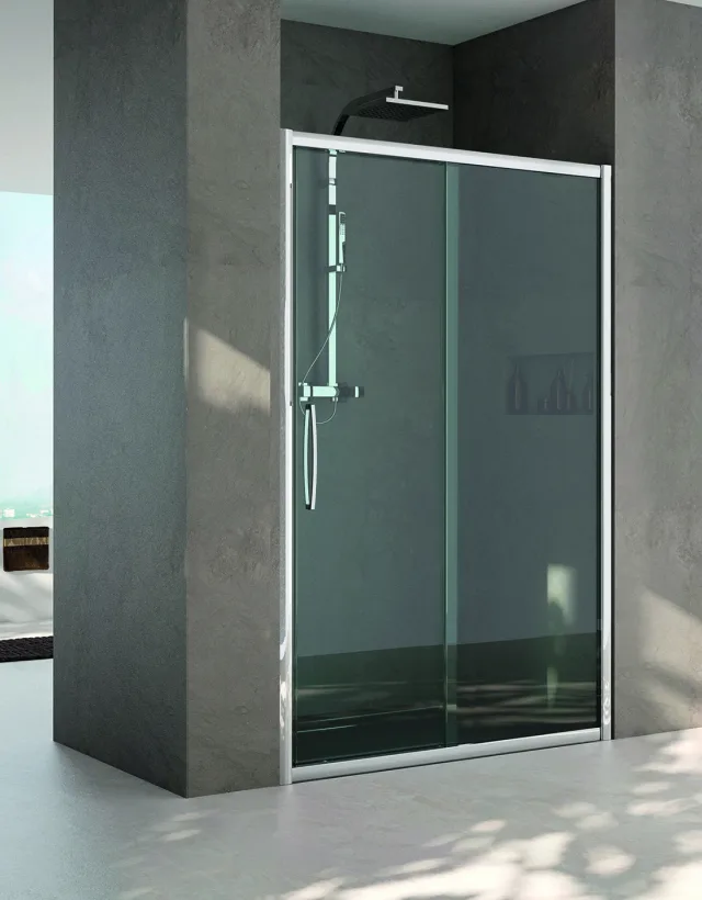 Shower enclosure Tana recess one sliding door + fixed panel — SOPAL