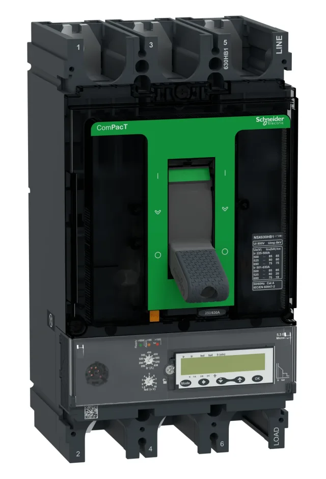Disjoncteur ComPacT NSX C63V35E630 — 3P, 630 A, MicroLogic 5.3 E
