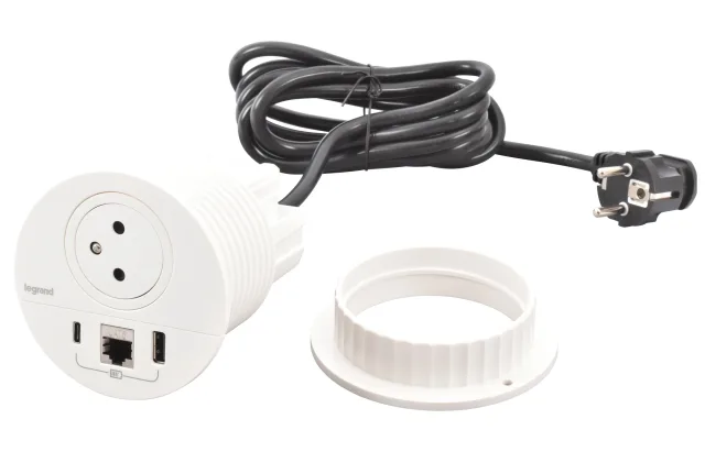 Legrand Incara furniture power module — 250V, IP20, White — 654701