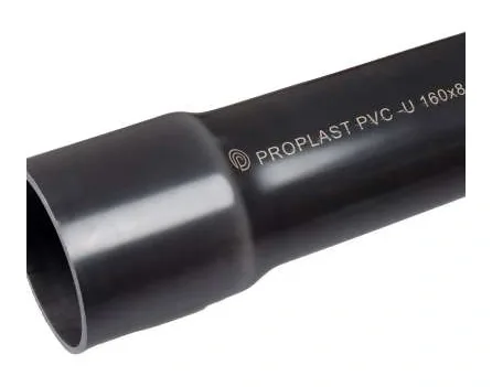 Solid or perforated PVC-U borehole pipe, 4 m length
