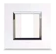 Plaque BELLA 43 carrée 1 modules blanc / cadre chromé — SOMEF 43P31BLC