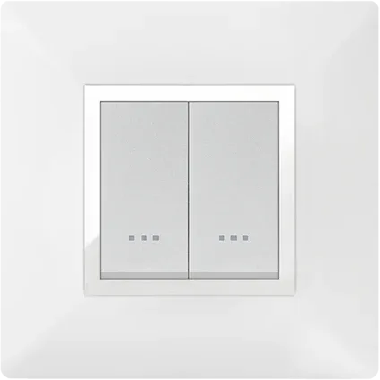 STIEL ALPHA Élégance 2-module square snow white cover plate with chrome trim