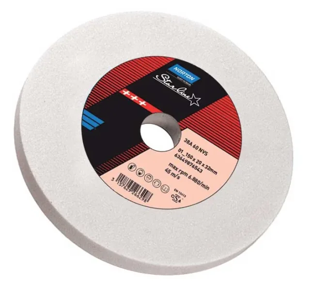 Norton Starline white straight grinding wheel — 200x20x32 · 38A46