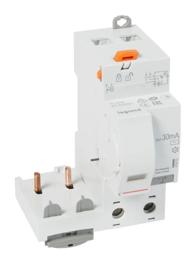 Bloc différentiel adaptable à vis DX³ pour disjoncteur 1 module par pôle – 2P 230V~ – 63A – typeAC 30mA — Legrand