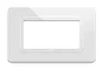 Plate technopolymer 44 rectangular white 4 modules — SOMEF 44PY04B
