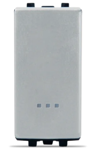Bouton poussoir avec voyant 16A 250V silver STIEL ALPHA