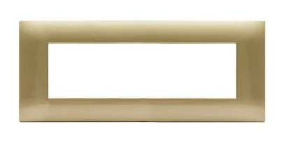 Plate YOUNG 44 rectangular gold 7 modules — SOMEF 44PJ07GOLD