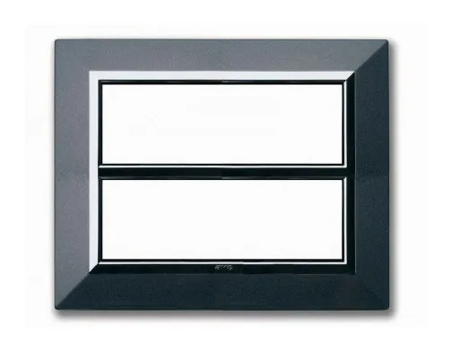 Plate ZAMA 44 rectangular dark grey metallic 6+6 modules — SOMEF 44P912GSM