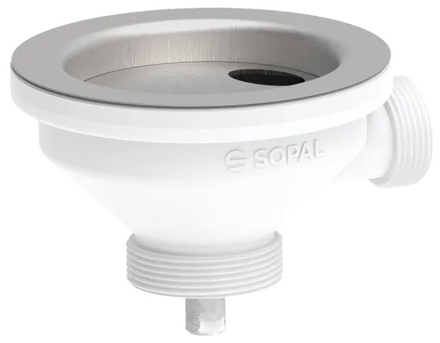 Stainless steel sink waste ø90 with overflow — SOPAL
