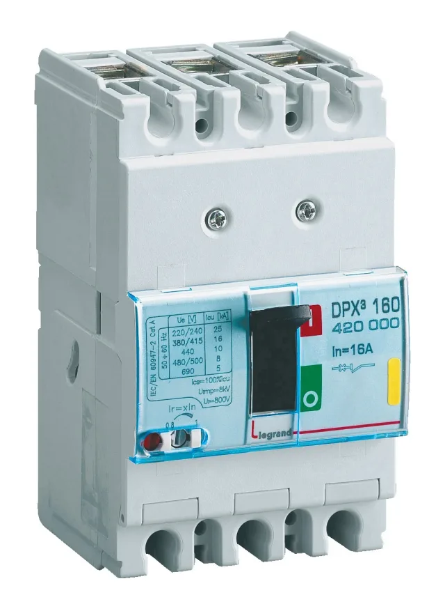 Disjoncteur magnétothermique DPX³160 pouvoir de coupure 50kA 400V~ – 3P – 125A — Legrand — 420126