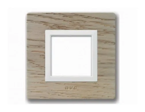 Plate wood 44 square oak light 2 modules — SOMEF 44PL22RS