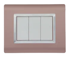 Plaque de finition SERENA métal-elite rose métallisé / cadre chromé — SOMEF 43PLS03ROC
