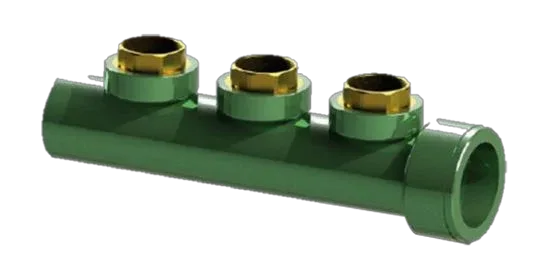 Three-outlet PPR manifold — Ø 63 1/2 M