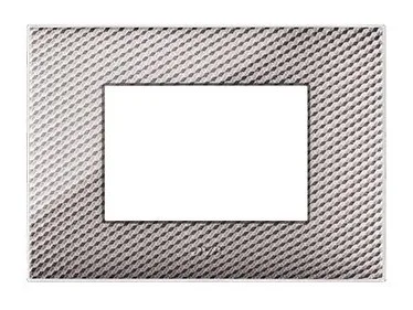 Plaque YOUNG 44 rectangulaire carbone claire 3 modules — SOMEF 44PJ03CBC/3D