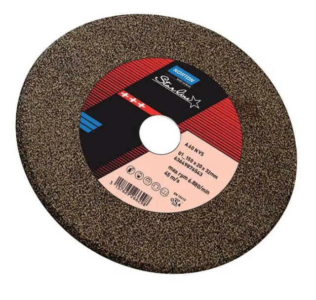 Norton Starline grey straight grinding wheel — 150x20x32 · A60