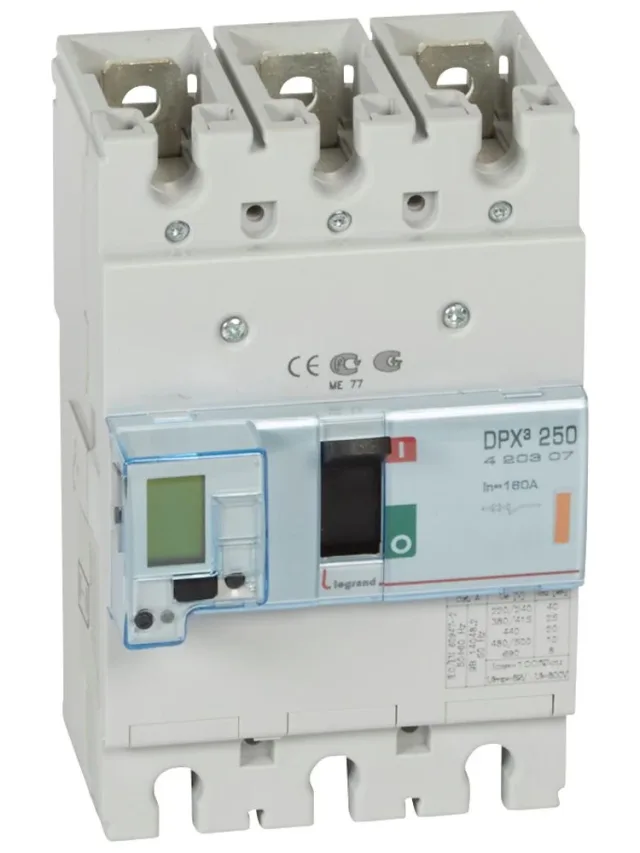 Disjoncteur électronique DPX³250 pouvoir de coupure 25kA 400V~ – 3P – 160A — Legrand — 420307